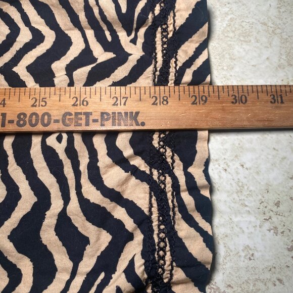 Zebra Print V-Neck Tunic Top Long Sleeves Womens Size L Exotic Casual Boho - Picture 5 of 9